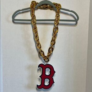 MLB BOSTON RED SOX GOLD Jumbo Big Fan Chain Tail Gate Necklace